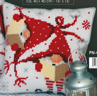 click here to view larger image of Christmas Gnome II - Cushion (counted cross stitch kit)