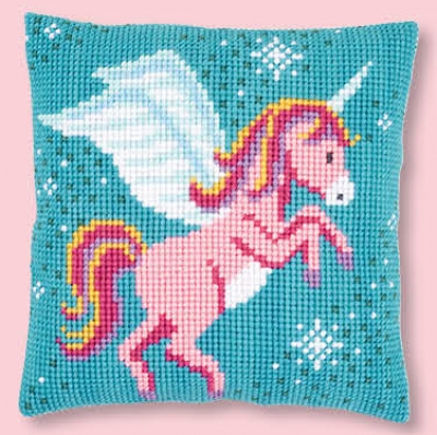 click here to view larger image of Unicorn - Cushion (counted cross stitch kit)