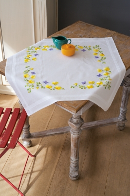 click here to view larger image of Spring Flowers - Tablecloth (counted cross stitch kit)
