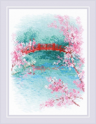 click here to view larger image of Sakura - Bridge (counted cross stitch kit)