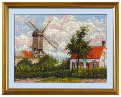 click here to view larger image of Windmill at Knokke after C. Pissarro's Painting (counted cross stitch kit)