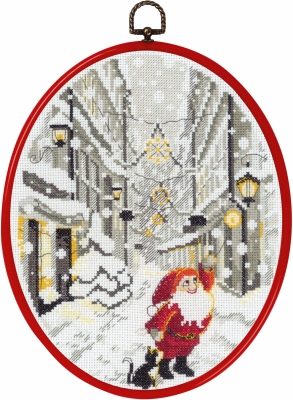 click here to view larger image of Elf in the City (counted cross stitch kit)