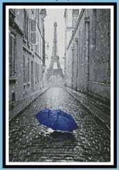 Blue Umbrella in Paris