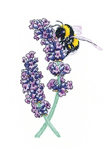 click here to view larger image of Lavender Bee (14ct) (counted cross stitch kit)