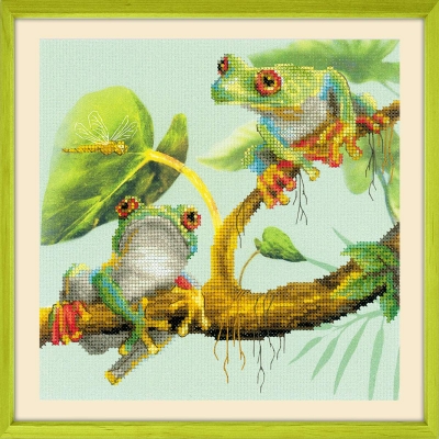 click here to view larger image of Frogs (counted cross stitch kit)