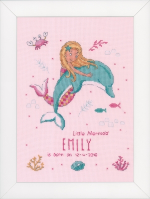 Little Mermaid and Dolphin - Birth Announcement