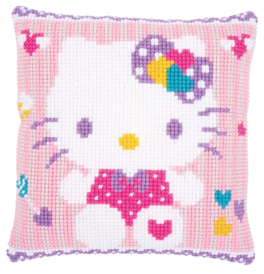 click here to view larger image of Hello Kitty Pastel Cushion (counted cross stitch kit)