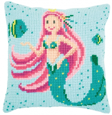 click here to view larger image of Mermaid Cushion (counted cross stitch kit)