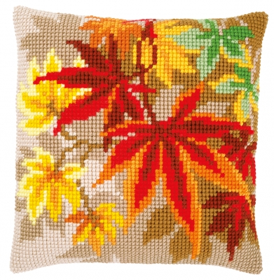 click here to view larger image of Autumn Leaves Cushion (counted cross stitch kit)