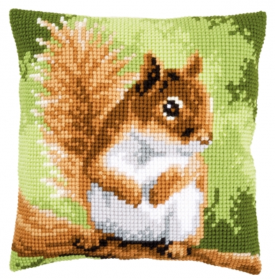 click here to view larger image of Squirrel Cushion (counted cross stitch kit)