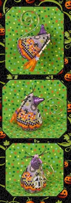 click here to view larger image of Hazel Fun Witch Mouse Ornament (counted cross stitch kit)