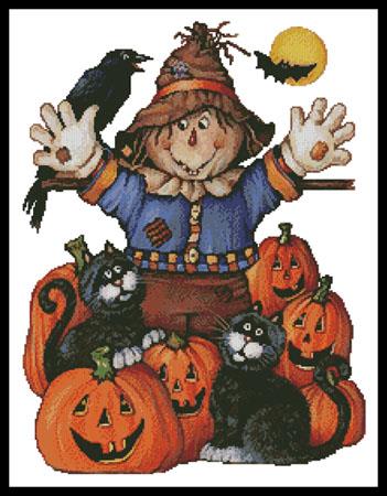 click here to view larger image of Scarecrow's Halloween Pumpkin Patch - No Background (chart)