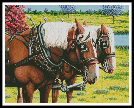 click here to view larger image of Clydesdales in the Meadow (chart)