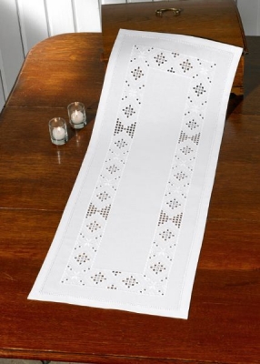 click here to view larger image of Hardanger White - Table Runner (None Selected)