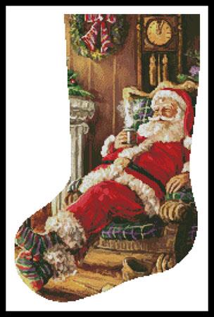 click here to view larger image of Santa Resting Stocking (Left) (chart)
