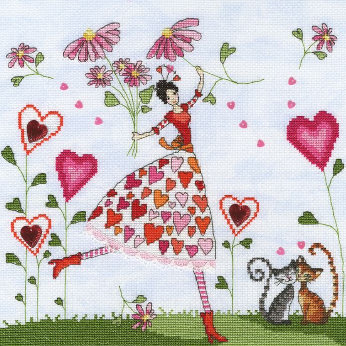 click here to view larger image of Miss Heart (counted cross stitch kit)