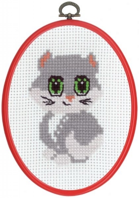 click here to view larger image of MFK Grey Cat (counted cross stitch kit)