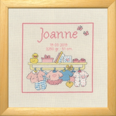 click here to view larger image of Bobbi Joanne - Birth Announcement (counted cross stitch kit)