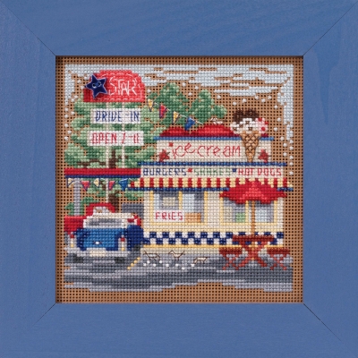 click here to view larger image of Drive-In - Main Street (counted cross stitch kit)