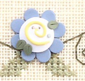 click here to view larger image of Blue Flower Button (buttons)