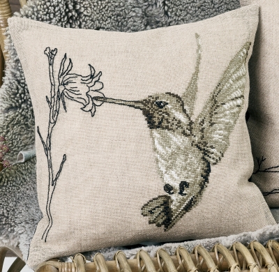 click here to view larger image of Hummingbird - Cushion (counted cross stitch kit)