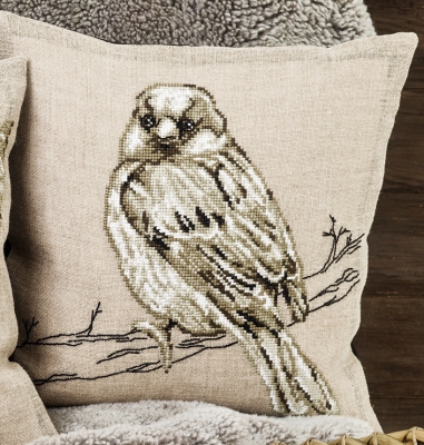 click here to view larger image of Sparrow - Cushion (counted cross stitch kit)