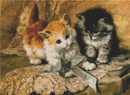 Kittens and Bows (Henriette Ronner Knip)