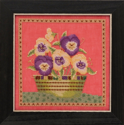 click here to view larger image of Pansies - Blooms & Blossoms (counted cross stitch kit)