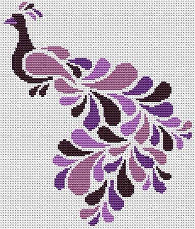 Abstract Peacock in Purple