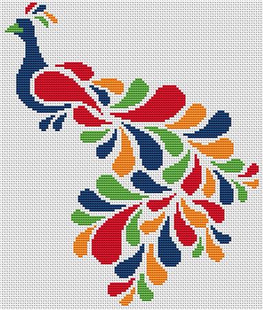 Abstract Peacock in Rainbow