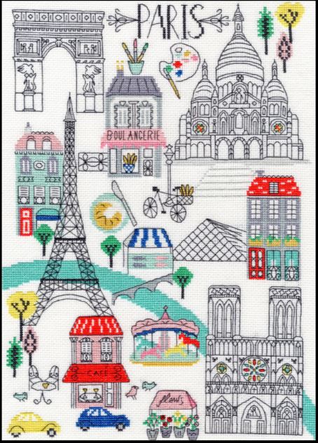 click here to view larger image of Love Paris - Jessica Hogarth (counted cross stitch kit)