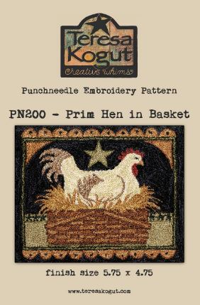click here to view larger image of Prim Hen in Basket (Punchneedle)