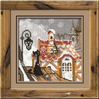 click here to view larger image of City & Cats Winter (counted cross stitch kit)