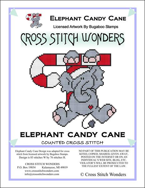 click here to view larger image of Elephant Candy Cane (chart)