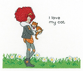 click here to view larger image of My Cat - Lavender Lister  (counted cross stitch kit)