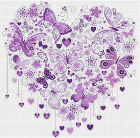 Purple Butterfly Heart
