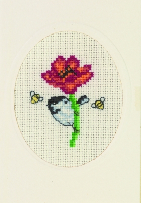 click here to view larger image of Poppy - Flower Card (counted cross stitch kit)