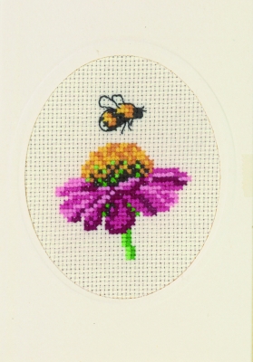 click here to view larger image of Sunhat - Flower Card (counted cross stitch kit)