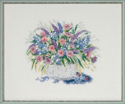 click here to view larger image of Basket with Flowers II (counted cross stitch kit)