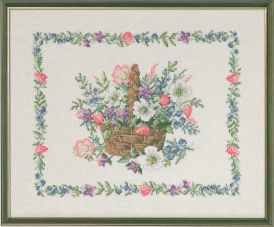 click here to view larger image of Basket with Flowers  (counted cross stitch kit)