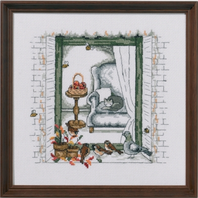 click here to view larger image of Fall Window (counted cross stitch kit)