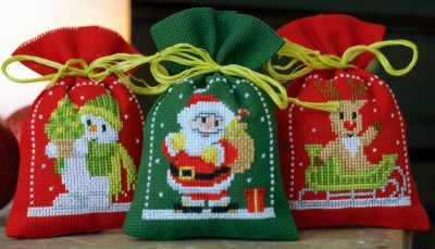 click here to view larger image of Christmas Figures (Set of 3) (counted cross stitch kit)