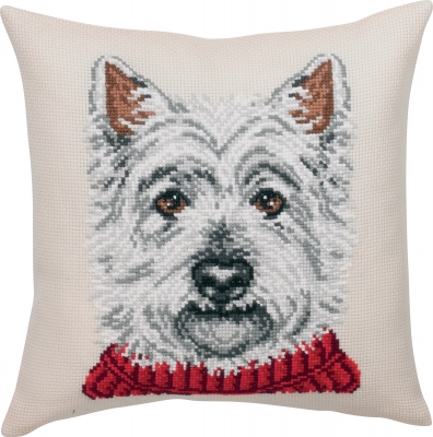 click here to view larger image of White Terrier Cushion (counted cross stitch kit)