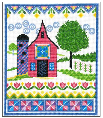 Barn With Spring Quilts