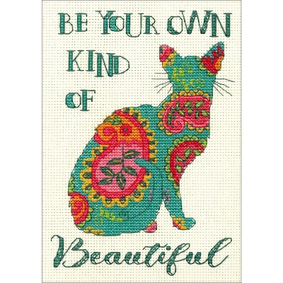 click here to view larger image of Paisley Cat (counted cross stitch kit)