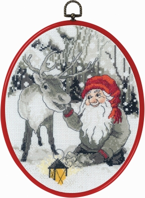 click here to view larger image of Elf and Reindeer (counted cross stitch kit)