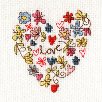 click here to view larger image of Sweet Heart Card  (counted cross stitch kit)