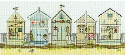 click here to view larger image of Beach Huts New England - Sally Swannell (counted cross stitch kit)