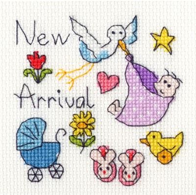 click here to view larger image of New Baby Card (counted cross stitch kit)