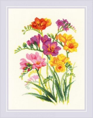 click here to view larger image of Fragrant Freesia (counted cross stitch kit)